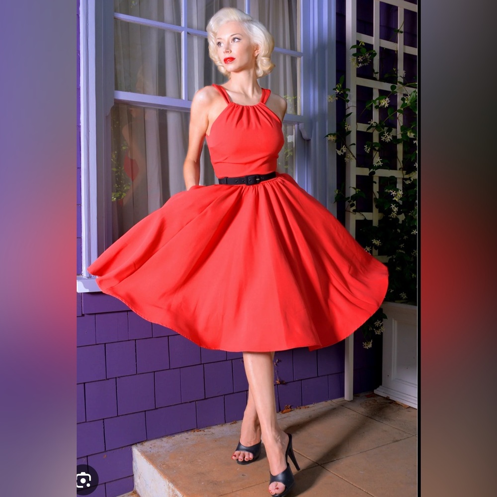 Pinup Couture Red Harley Dress Like New Condition